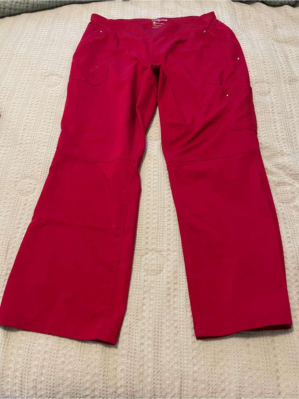Healing Hands Purple Label Women's Elastic Waist Large Petite Red Pants